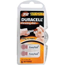 Duracell DA 312 batteri høreapp. 6pk