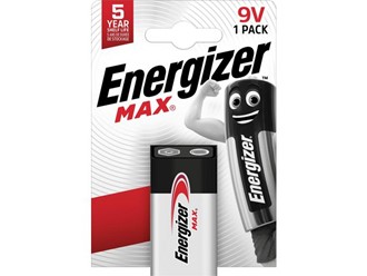 Energizer Max+ 9v 6LR61 1pk blister