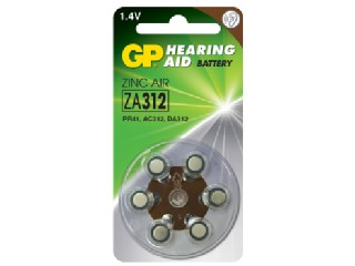 GP batteri høreapp. ZA 312 6 pk