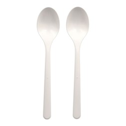 Spiseskje 18,5 cm Bio-PP flergangs hvit (50)