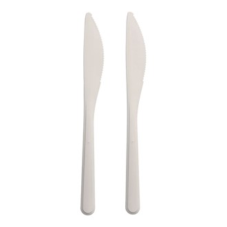 Kniv 18,5 cm Bio-PP flergangs hvit (50)