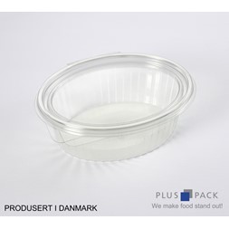 Salatbeger Ovalt 1000ml m/Hengslet Lokk (300)