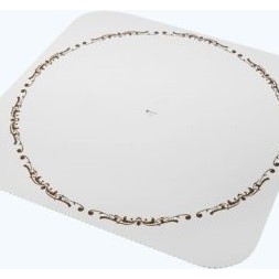 Kakebrett m/dekor Hvit m/gull 33cm (250)