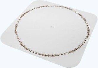 Kakebrett m/dekor Hvit m/gull 33cm (250)