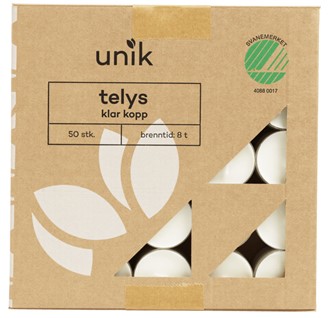 Telys hvit 8 timer Svanen (50)