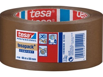 Emballasjetape 4100 PVC 50mmx66m brun Tesa