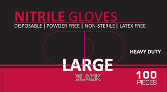 Hanske NITRIL L sort 5,8gr u/pudder (100)