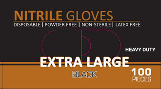 Hanske NITRIL XL sort 5,8gr u/pudder (100)