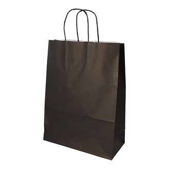 Bærepose Papir Sort 35X26x12cm (25)