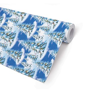 Julepapir Blue trees 57cmx154m