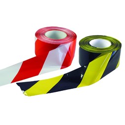 Sperrebånd 75mmx500m rød/hvit