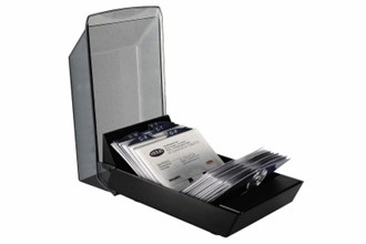 Visittkortboks ROLODEX 100 kort sort