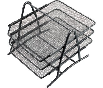 Brevkurv HELIT mesh metall 3 stk sort