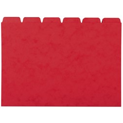 Kartotek skillekort A5 6 skrivefelt rød