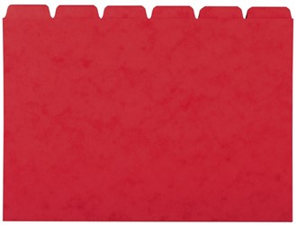 Kartotek skillekort A5 6 skrivefelt rød
