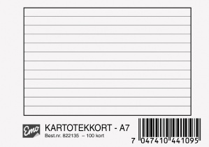 Kartotekkort A7 linjert 200g (100)