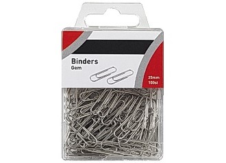 Binders 26mm i plasteske sølv (100)