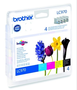 Blekk BROTHER LC970 sort/blå/rød/gul (4)