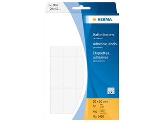 Etikett Herma manuell 20x50mm hvit(480)