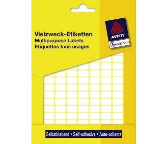 Etikett AVERY manuell 13x8mm hvit (3712)