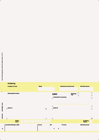 Faktura/giro A4 1x hvit (2500)