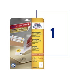 Etikett AVERY avtagbar 210x297mm (30)