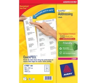Etikett AVERY laser A4 Q 99,1x38,1(1400)