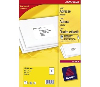 Etikett AVERY laser A4 105x74mm (800)