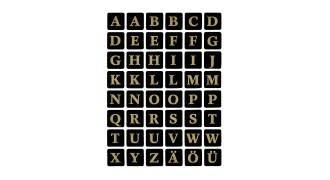 Etikett HERMA bokstav 13x13 A-Z gull