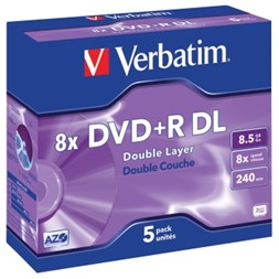 DVD+R DL VERBATIM 8.5GB 8X jewelcase (5)
