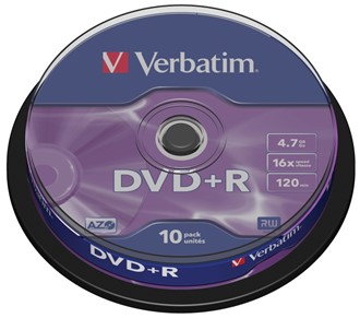 DVD+R VERBATIM 4.7GB 16X spindle (10)