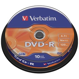 DVD-R VERBATIM 4.7GB 16X spindle (10)