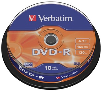 DVD-R VERBATIM 4.7GB 16X spindle (10)