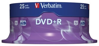 DVD+R VERBATIM 4.7GB 16X spindle (25)