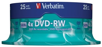 DVD-RW VERBATIM 4.7GB 4X spindle (25)