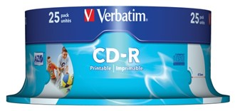 CD-R VERBATIM 700MB 52X print spind (25)