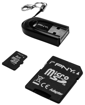 Minne PNY MicroSD 3in1+USB & MiniSD 8GB