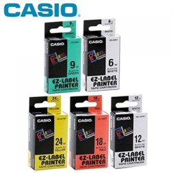 Tape Casio 18mm Sort/Rød