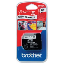 Tape BROTHER MK221BZ 9mmx8m sort/hvit