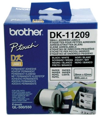 Etikett BROTHER DK11209 adr 29x62mm 800