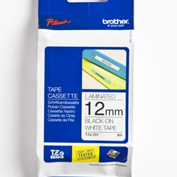 Tape BROTHER TZE231 12mmx8m sort på hvit