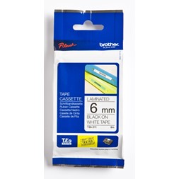 Tape BROTHER TZE211 6mmx8m sort på hvit