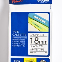 Tape BROTHER TZE241 18mmx8m sort på hvit