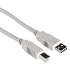 Kabel USB A-B grå 1,8m bulk