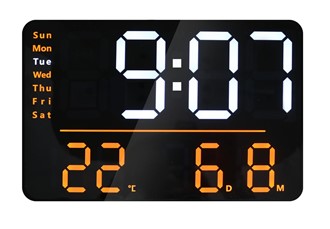 Klokke UNILUX Numi LED sort