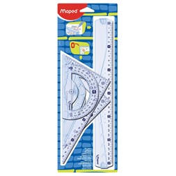 Linjal MAPED sett linjal/2vinkl./transp.