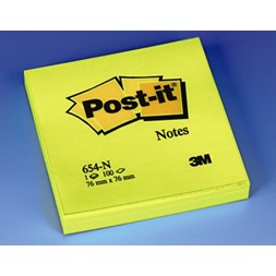POST-IT® notatblokk 654NY 76x76 neongul
