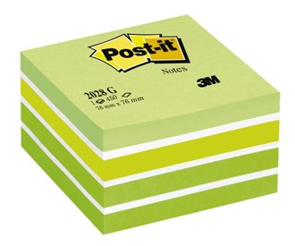 POST-IT® kube 2028G 76x76mm akv. grønn(