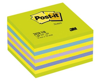 POST-IT® kube 2028NB 76X76mm neon blå/gr