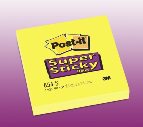 POST-IT® Super Sticky 654S 76x76mm gul